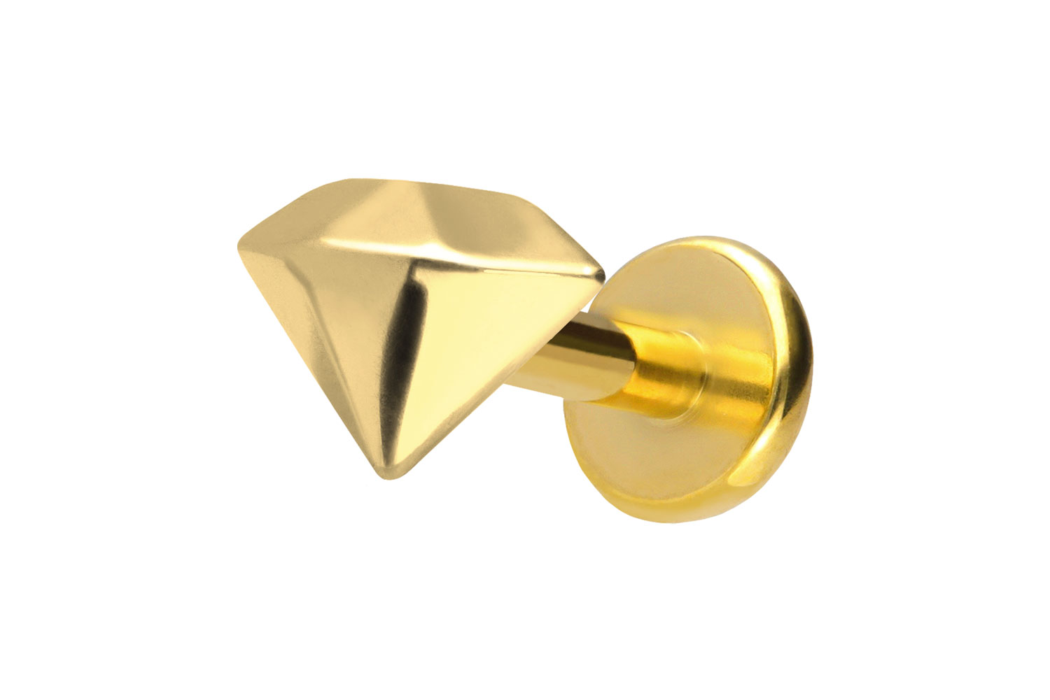 Titan Labret Piercing mit Push Fit DIAMANT